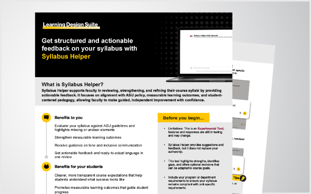 Quick Start Guide Thumbnail of Syllabus Helper