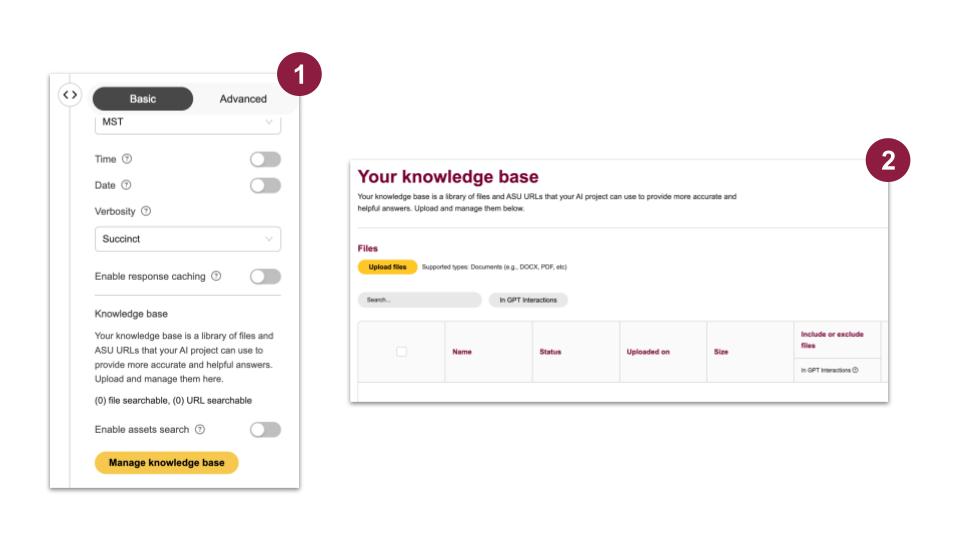 Knowledge base UI