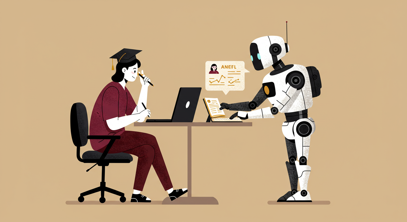 A student and a robot studying together